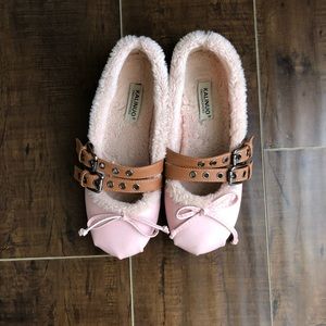 SHEIN pink fluffy flats